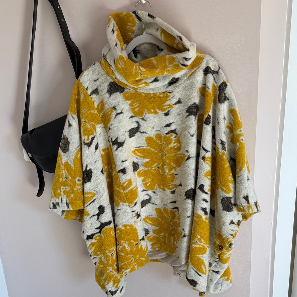 Saturday/Sunday at Anthropologie Snuggly Poncho w loose-fitting Turtle Neck